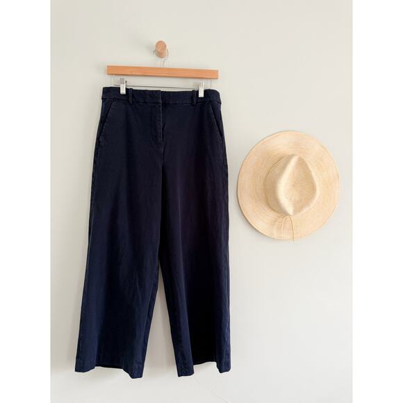 J.Crew Factory | Remy Wide-leg Cropped Pant For Women Navy | Sz 10T - Picture 2 of 9